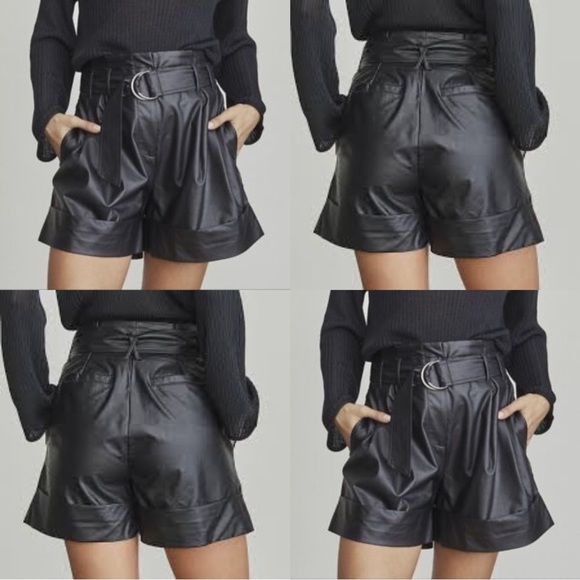 Elizabeth and James Paper Bag Shorts Black Size 16 NWT - Picture 1 of 6